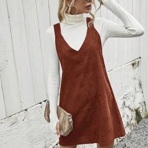 Rust Courderoy-like Dress